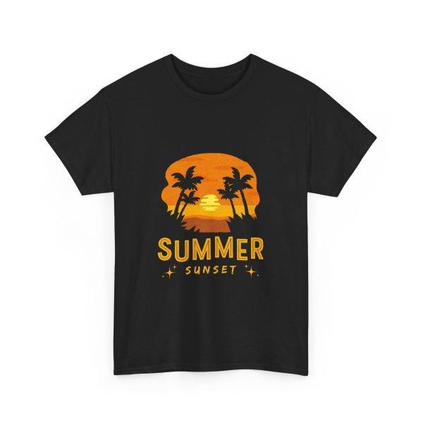 Summer Sunset Black Color T-Shirt For Unisex Heavy Cotton Tee