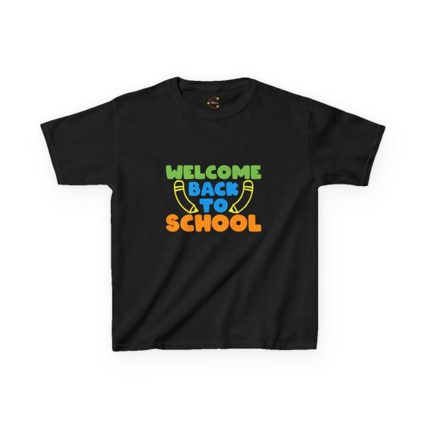 Welcome back to school Black color Tshirt For Kids Heavy Cotton™ Tee Welcome back to school Black color Tshirt For Kids Heavy Cotton™ Tee