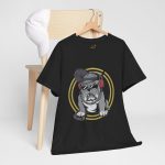 Bulldog Black Color T-Shirt For Unisex Heavy Cotton Tee