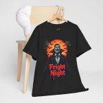Halloween Fright Night Black Color T-Shirt For Unisex Heavy Cotton Tee