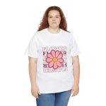 Flower White Color T-Shirt for Women Heavy Cotton Tee