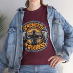 Strength In Progress Maroon Color T-Shirt For Unisex Heavy Cotton Tee