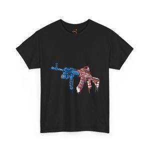 Patriotic Gun USA Flag Graphic Unisex Heavy Cotton Tee