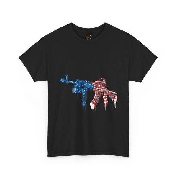 Patriotic Gun USA Flag Graphic Unisex Heavy Cotton Tee Patriotic Gun USA Flag Graphic Unisex Heavy Cotton Tee