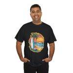 Tropical Sunset Surf Tee - Unisex Heavy Cotton Shirt