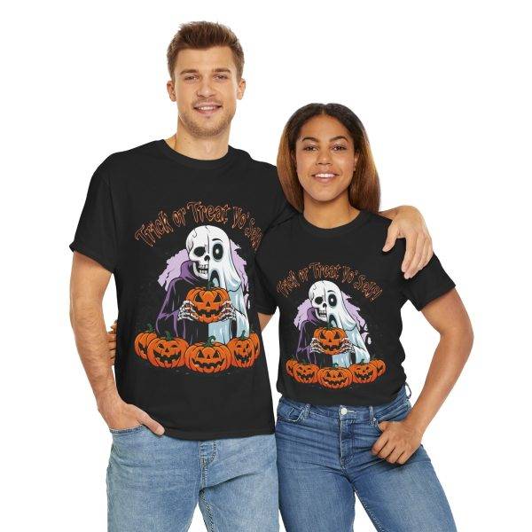 Trick Or Treat Your Self Black Color T-Shirt For Unisex Heavy Cotton Tee