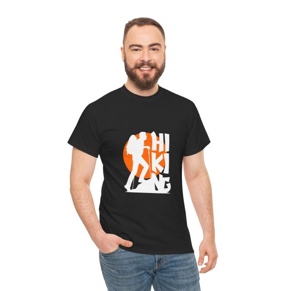Hiking Black Color T-Shirt For Unisex Heavy Cotton Tee