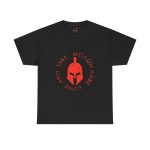 Greek warrior head Black Color T-Shirt For Unisex Heavy Cotton Tee