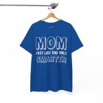Mother Mom Just Like Dad Only Smarter Royal Color Tshirt For Unisex Heavy Cotton Tee