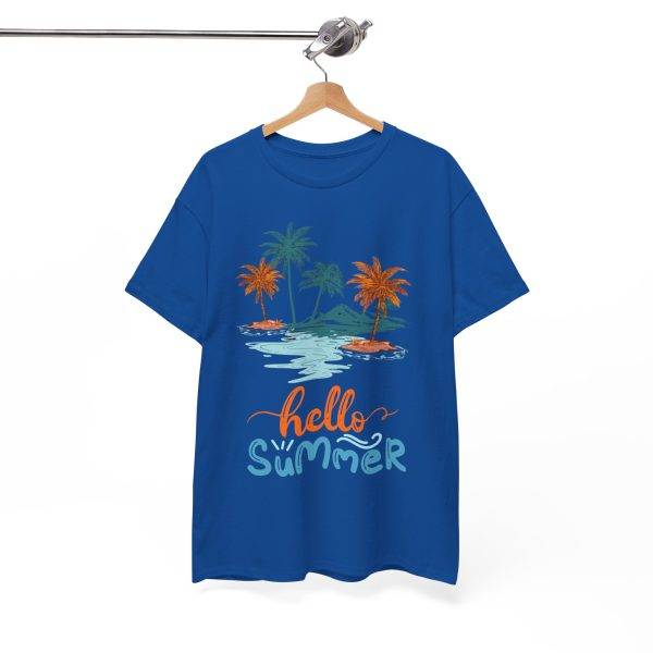 Hello Summer Royal Color T-Shirt For Unisex Heavy Cotton Tee Hello Summer Royal Color T-Shirt For Unisex Heavy Cotton Tee