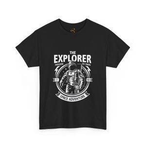 Astronaut THE EXPLORER MISSION TO MARS Black Color T-Shirt For Unisex Heavy Cotton Tee