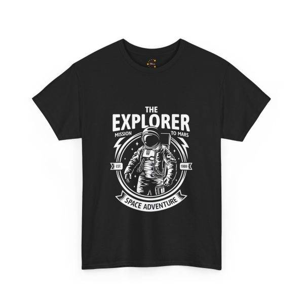 Astronaut THE EXPLORER MISSION TO MARS Black Color T-Shirt For Unisex Heavy Cotton Tee