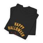 Happy Halloween Trick or Treat Black Color T-Shirt For Unisex Heavy Cotton Tee