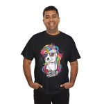 Hipster Unicorn black color Tshirt For Unisex Heavy Cotton Tee
