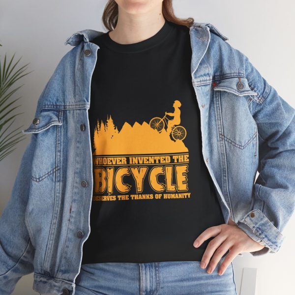Bicycle Black Color T-Shirt For Unisex Heavy Cotton Tee
