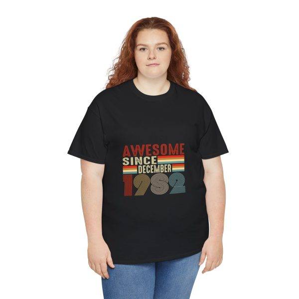 Awesome since 1982 Black Color T-Shirt For Unisex Heavy Cotton Tee