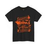 Halloween Ghosts And Ghouls Black Color T-Shirt For Unisex Heavy Cotton Tee