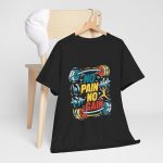 No pain no gain gym black color Tshirt For Unisex Heavy Cotton Tee