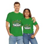 Gardening Is My Therapy Unisex Heavy Cotton Tee - Green Gardening T-Shirt for Plant Lovers