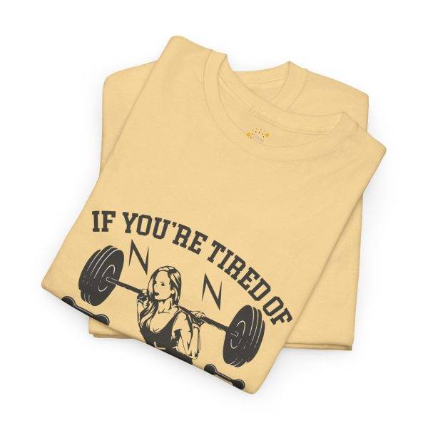 Motivational Fitness Gym Tee - 'Stop Giving Up' Women Heavy Cotton Shirt