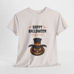 Happy Halloween Ice Gray Color T-Shirt For Unisex Heavy Cotton Tee Happy Halloween Ice Gray Color T-Shirt For Unisex Heavy Cotton Tee