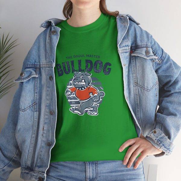 Bulldog Green Color T-Shirt For Unisex Heavy Cotton Tee