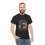 US Army With Flag Black Color T-Shirt For Unisex Heavy Cotton Tee