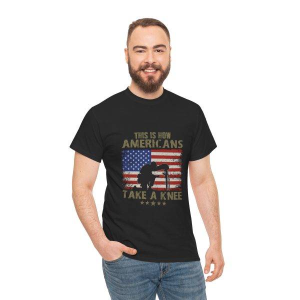 US Army With Flag Black Color T-Shirt For Unisex Heavy Cotton Tee
