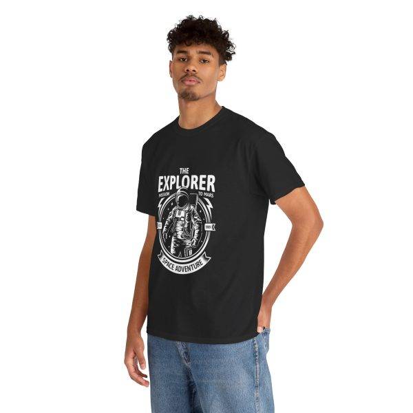 Astronaut THE EXPLORER MISSION TO MARS Black Color T-Shirt For Unisex Heavy Cotton Tee