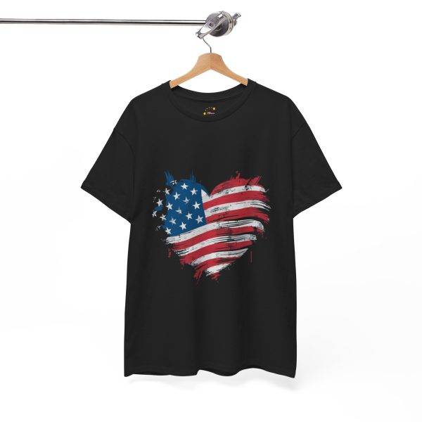 Patriotic USA Heart Unisex Heavy Cotton Tee