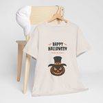 Happy Halloween Ice Gray Color T-Shirt For Unisex Heavy Cotton Tee Happy Halloween Ice Gray Color T-Shirt For Unisex Heavy Cotton Tee