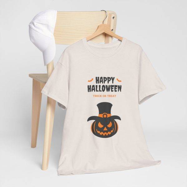 Happy Halloween Ice Gray Color T-Shirt For Unisex Heavy Cotton Tee Happy Halloween Ice Gray Color T-Shirt For Unisex Heavy Cotton Tee
