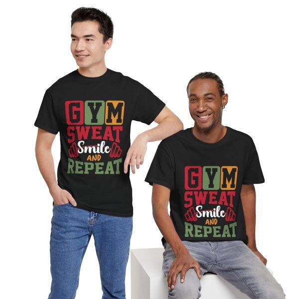 Gym Sweat Smile Repeat Unisex Heavy Cotton Tee
