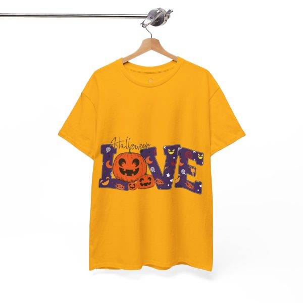 Love Halloween Gold Color T-Shirt For Unisex Heavy Cotton Tee