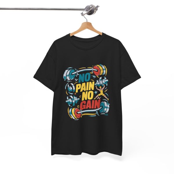 No pain no gain gym black color Tshirt For Unisex Heavy Cotton Tee