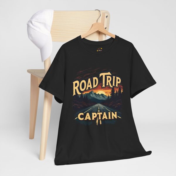 Road Trip Captain Black Color T-Shirt For Unisex Heavy Cotton Tee Road Trip Captain Black Color T-Shirt For Unisex Heavy Cotton Tee