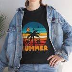 Summer Vibes Unisex Heavy Cotton Tee with Palm Tree Design Summer Vibes Unisex Heavy Cotton Tee with Palm Tree Design