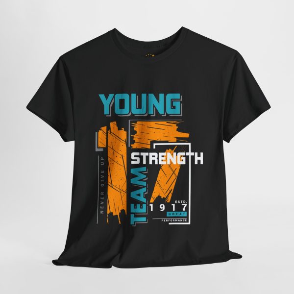 Young Strength Team 1917 Black Color T-Shirt For Unisex Heavy Cotton Tee