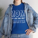 Mother Mom Just Like Dad Only Smarter Royal Color Tshirt For Unisex Heavy Cotton Tee