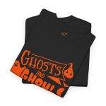 Halloween Ghosts And Ghouls Black Color T-Shirt For Unisex Heavy Cotton Tee
