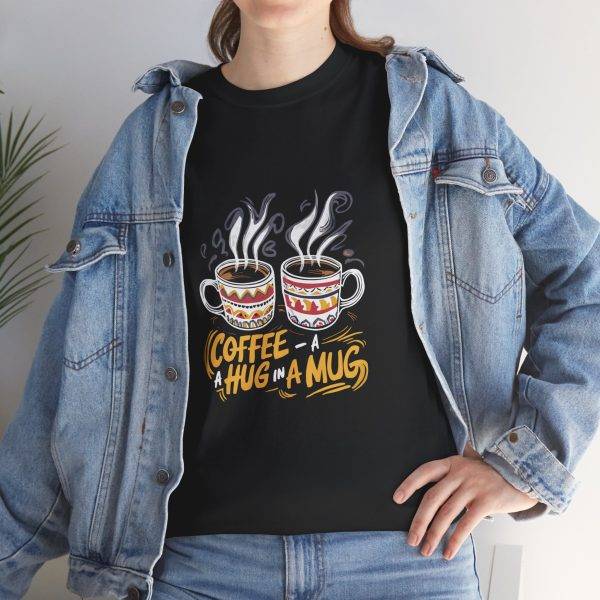 Coffee Lovers Unisex Heavy Cotton Tee - 'Coffee: A Hug in a Mug' Design
