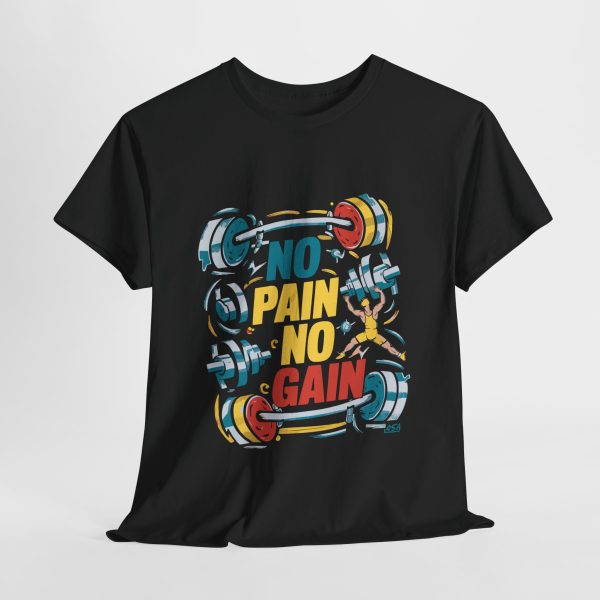 No pain no gain gym black color Tshirt For Unisex Heavy Cotton Tee