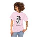 Girl Skull Pink Color T-Shirt For Women Heavy Cotton Tee