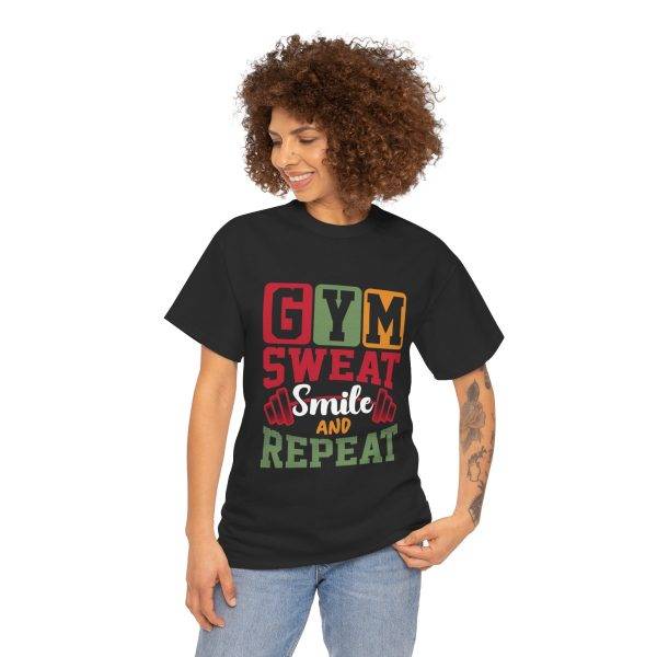 Gym Sweat Smile Repeat Unisex Heavy Cotton Tee