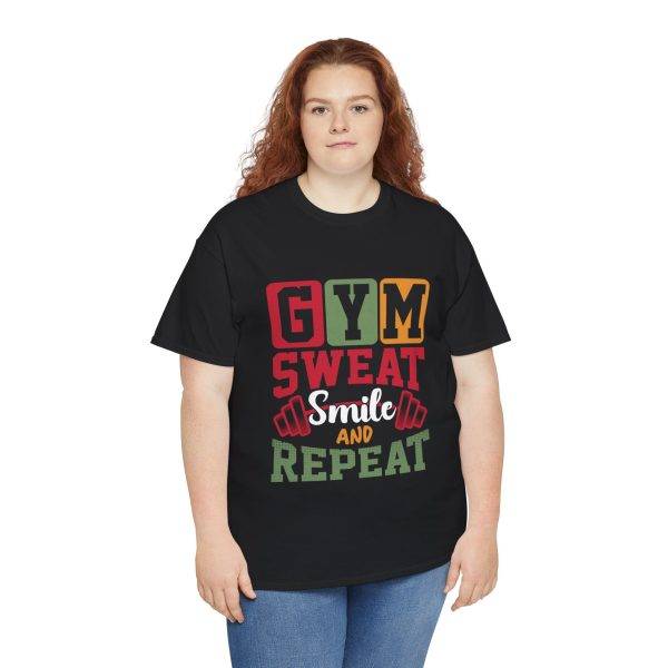 Gym Sweat Smile Repeat Unisex Heavy Cotton Tee