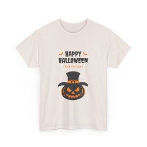 Happy Halloween Ice Gray Color T-Shirt For Unisex Heavy Cotton Tee
