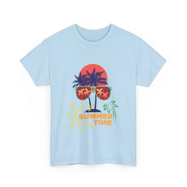 Summer Time Light Blue Color T-Shirt For Unisex Heavy Cotton Tee