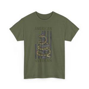 American Veteran Military Green Color T-Shirt For Unisex Heavy Cotton Tee