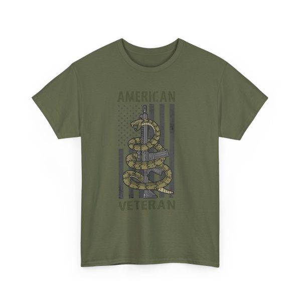 American Veteran Military Green Color T-Shirt For Unisex Heavy Cotton Tee