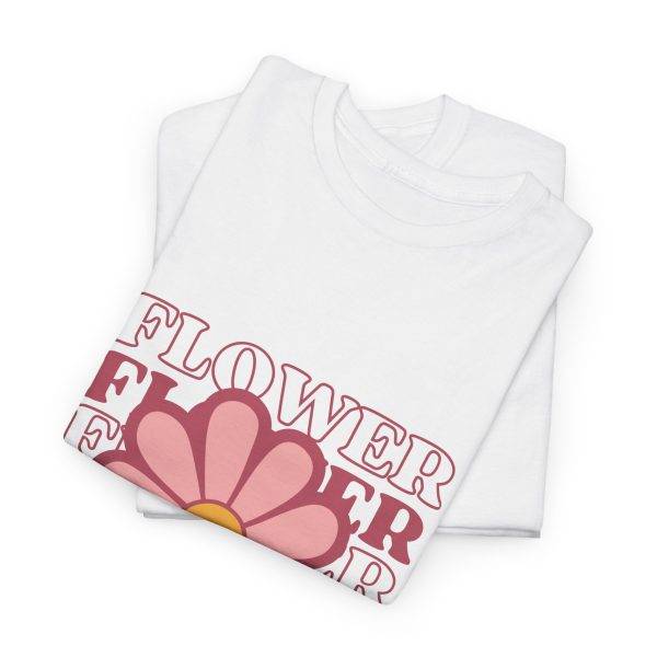 Flower White Color T-Shirt for Women Heavy Cotton Tee